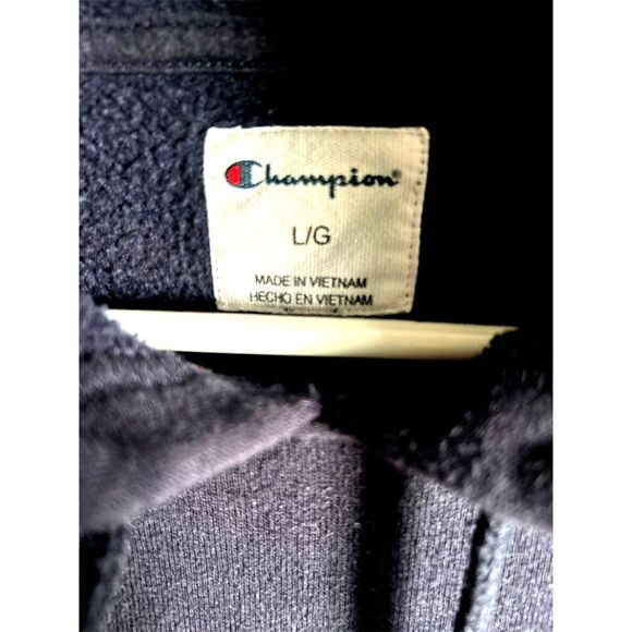 Champion Hoodie Men's Size Lg Pullover long sleeve Spell out Black - Picture 4 of 4